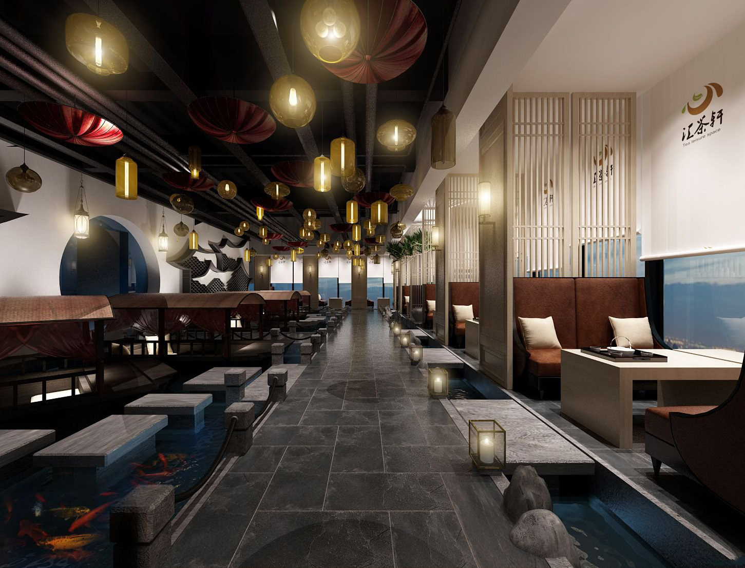 有格調的中式茶樓裝修效果圖