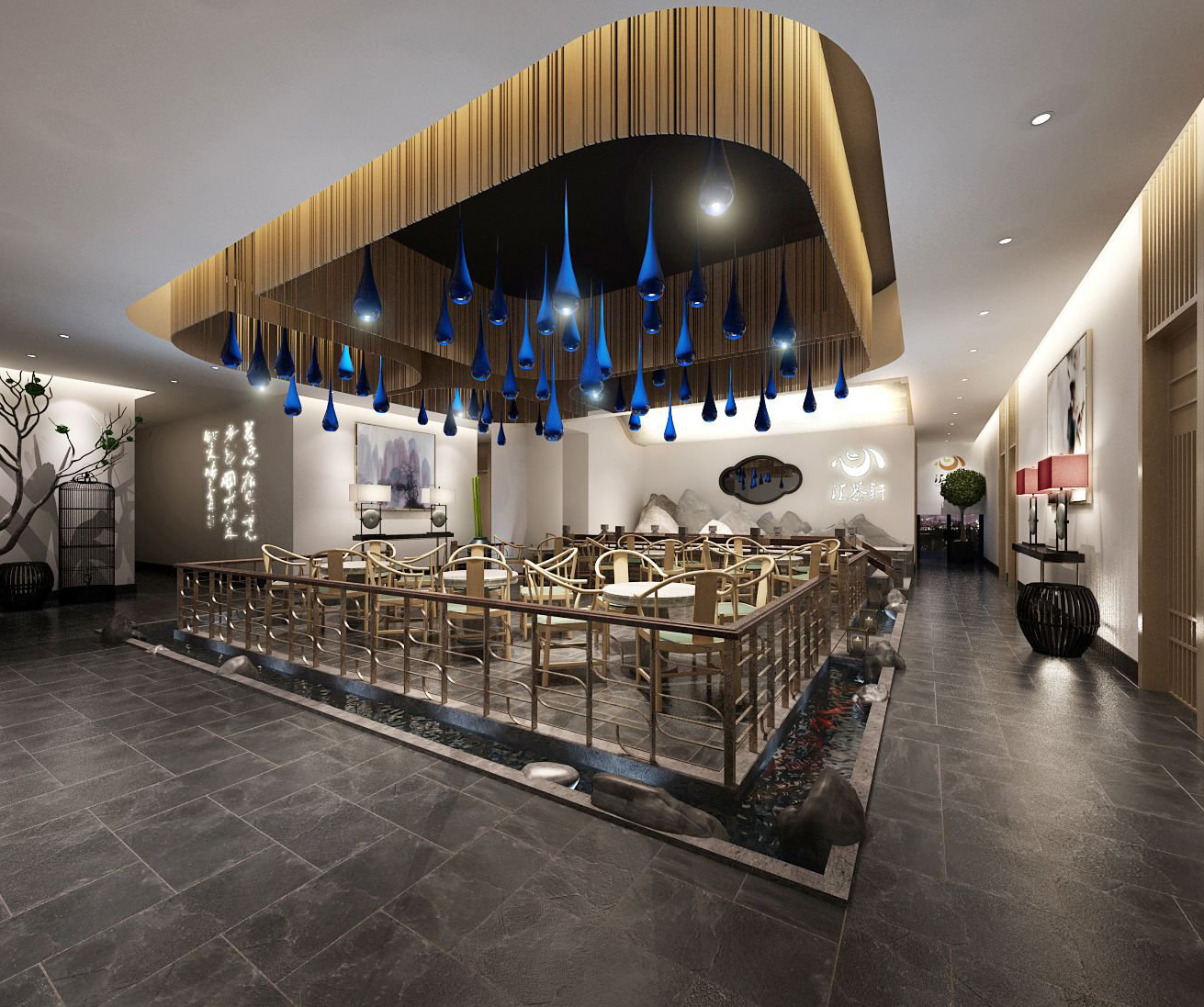 有格調的中式茶樓裝修效果圖